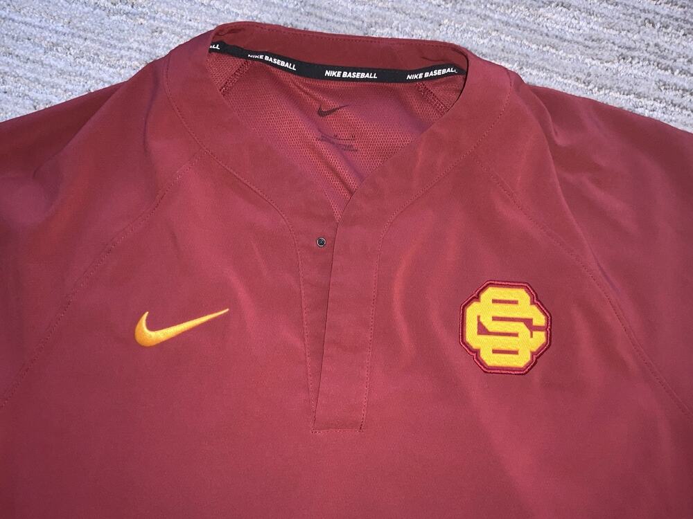 2025 USC Trojans Nike Baseball Team Issued Game Used BP Jersey Jacket M